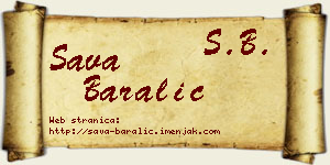 Sava Baralić vizit kartica